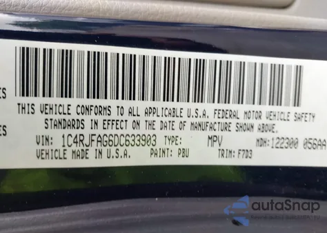 2013 Jeep Grand Cherokee Laredo из США, поврежденный, VIN 1C4RJFAG6DC633903